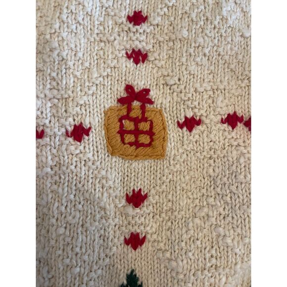 VTG Liz Claiborne Womens Christmas Knit Sweater Sz L Embroidered Retro Holiday - Picture 11 of 14